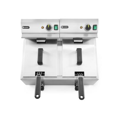 Ruční fritéza s vypouštěcím kohoutem, 2 × 8 l, HENDI, Profi Line, 16L, 230V/7000W, 610x515x(H)369mm | 209301